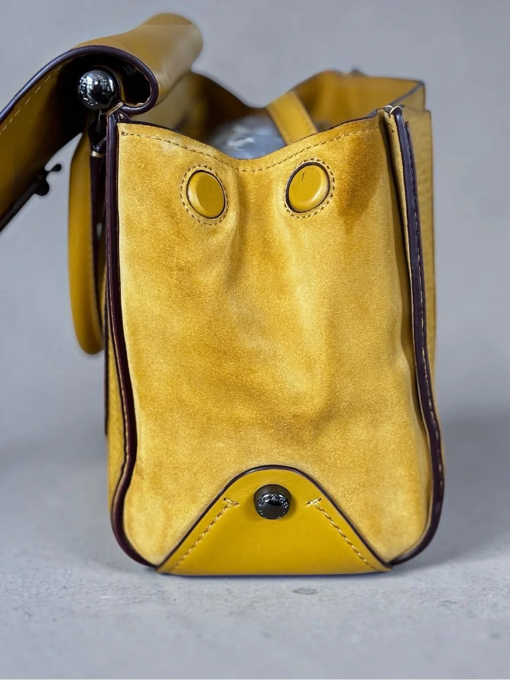 COACH   Drifter Top Handle Satchel in Dark Gunmetal/Flax